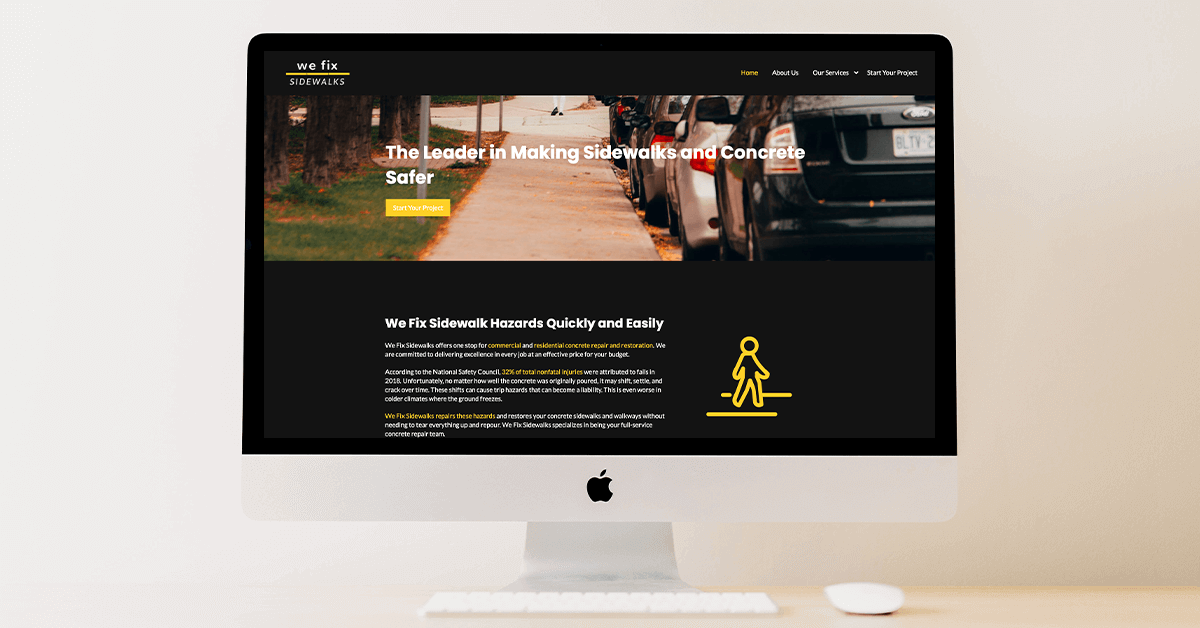we fix sidewalks website after our redesign