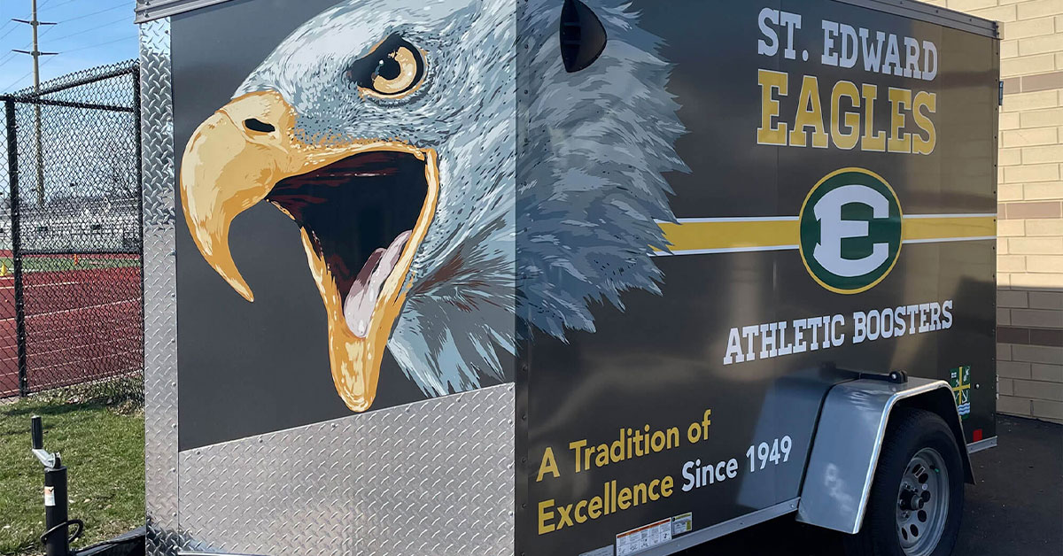 one side of the new sehs athletic boosters trailer