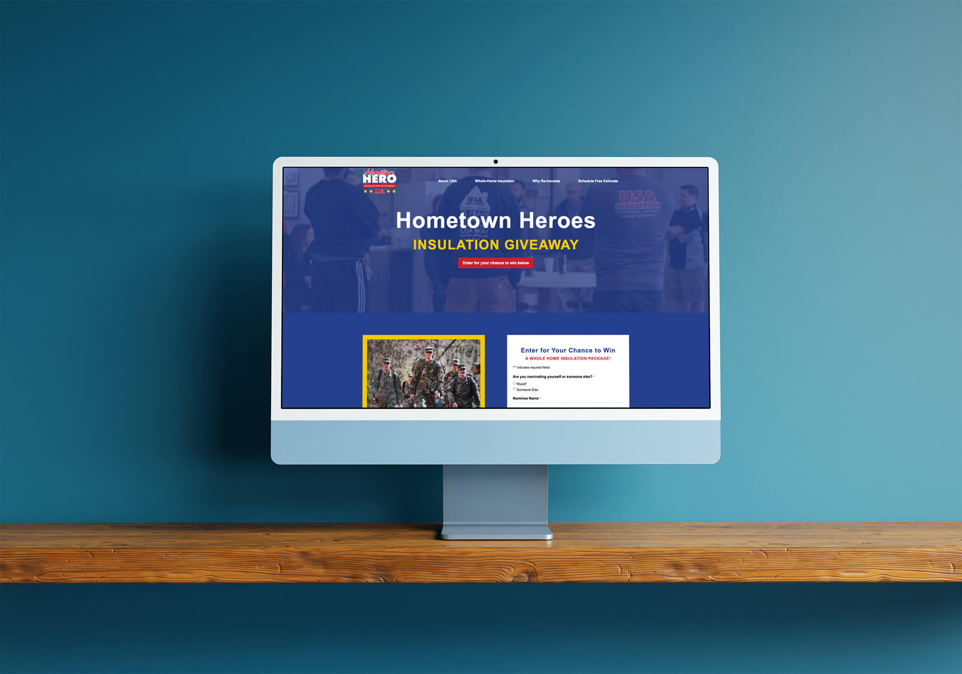the previous hometown heroes landing page