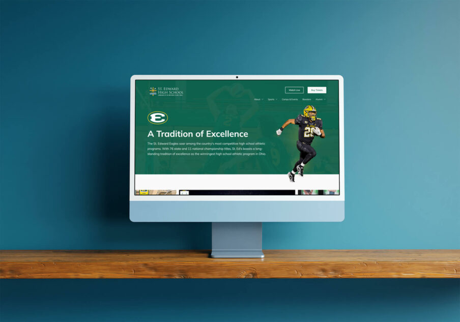 the new st. edward high school athletics website designed by spark creative's team